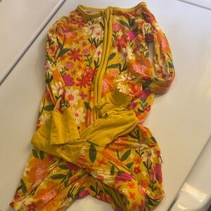 Little Sleepies Yellow and Pink Floral Onesie
